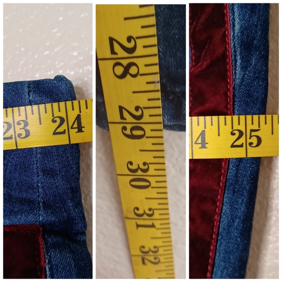 Charter Club Womens Plus Size 24W Blue   Red Velvet Trim Cambridge Slim Pants - Picture 12 of 12